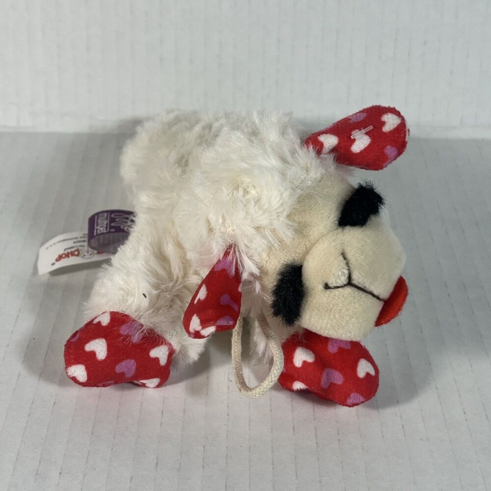 International Lambchop Plush Squeak Toy Mini for Pets, Valentine’s Day Edition ￼